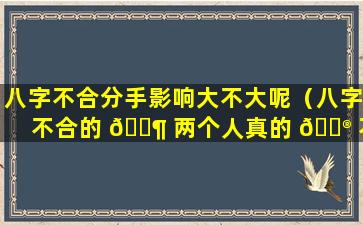 八字不合分手影响大不大呢（八字不合的 🐶 两个人真的 💮 不能结婚吗）